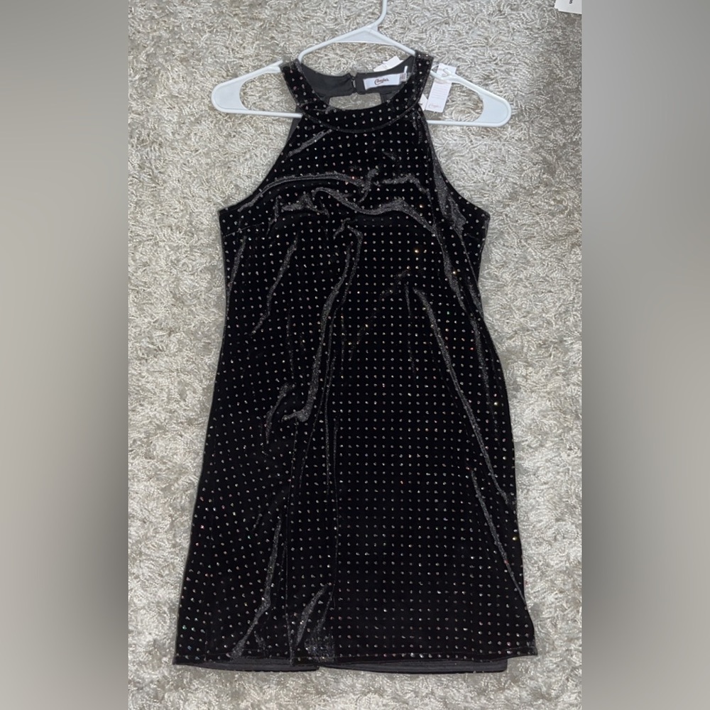black dress with sparkles